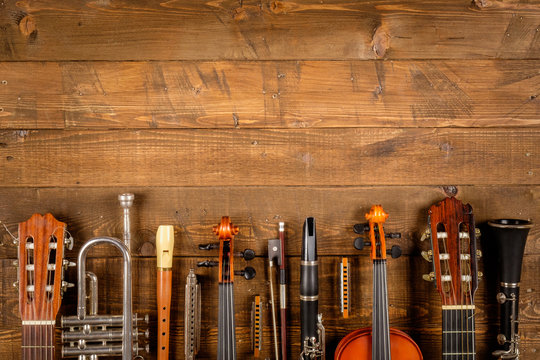 instrument in wood background