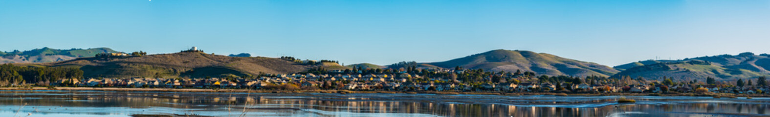 City of American Canyon seen from across there wetlands
