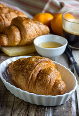 Continental breakfast with croissants