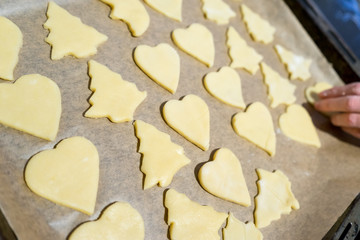 Cookie dough ready for the oven