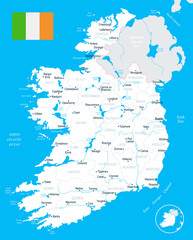 Ireland Map - detailed vector illustration