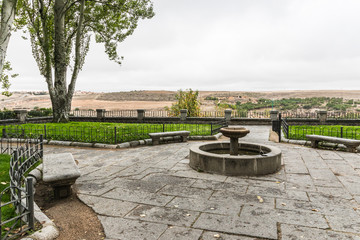 Obraz premium The old city of Segovia that contains a multitude of historic buildings both civil and religious