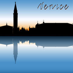 Naklejka premium Venice at sunset