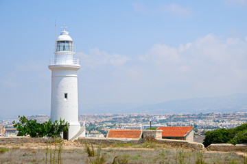 Fototapeta na wymiar Lighthouse near city of Paphos, Cyprus