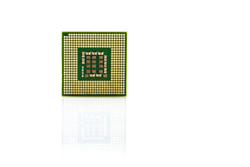 Computer processor isolated on white background.