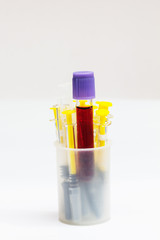 Test tube and syringes