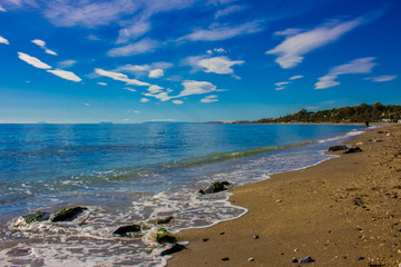 Beach. The best views of the beach in Marbella. Malaga province, Costa del Sol, Andalusia, Spain. Picture taken &ndash; 14 december 2017.
