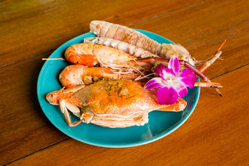Thai seafood mix selection barbecue