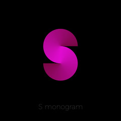 S Logo. S Monogram. Pink gradient letter.