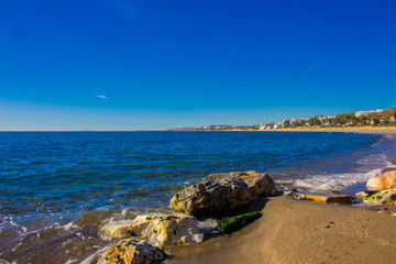 Beach. The best views of the beach in Marbella. Malaga province, Costa del Sol, Andalusia, Spain.