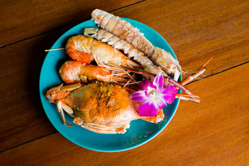 Thai seafood mix selection barbecue © sitriel