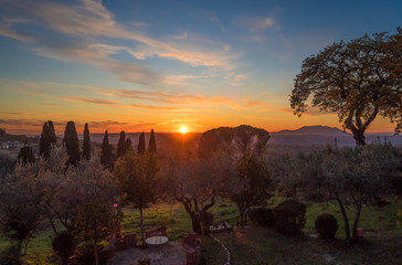 Sabina (Rieti, Italy) - The sunset on country hills