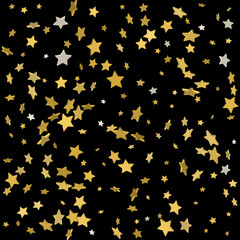 Vector background with 3d gold stars. Holidays background