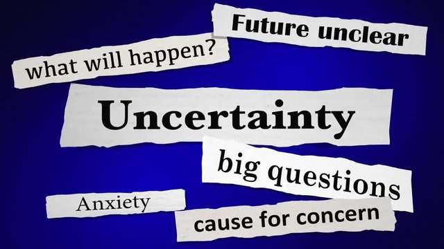 Uncertainty News Headlines Anxiety Unclear Future 3d Animation