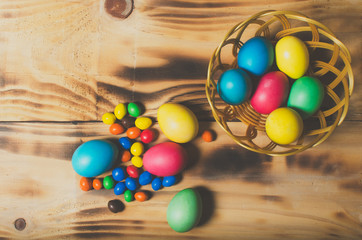 Easter eggs in different colors