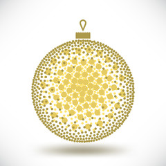Christmas ball dotted vector background