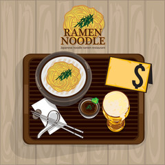 menu ramen noodle japanese food template design