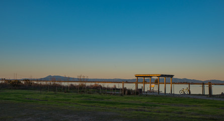 Fototapeta na wymiar View of the Napa river at sunrise