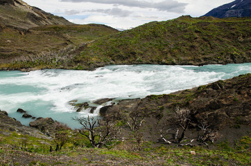 Fototapeta na wymiar Salto Grande in Torres del Paine National Park