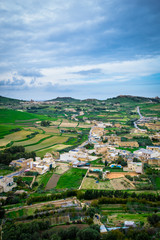 Fototapeta na wymiar View on the Landscape from the citadel Gozo 
