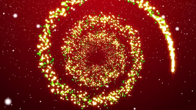 Christmas wreath sparkle spiral. New Year background 

