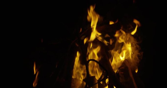 Bonfire smoking - close up slow motion
