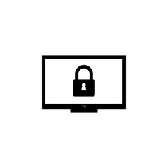Desktop computer and lock on screen icon. Cyber security Icon. Premium quality graphic design. Signs, symbols collection, simple icon for websites, web design, mobile app
