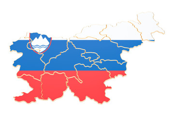 Map of Slovenia, 3D rendering