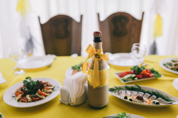 Yellow wedding table.