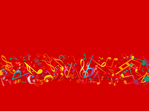 音楽ミュージック, 背景イラストポスター赤