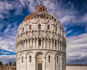 Pisa Baptistery in Square of Miracles in Pisa, Italy