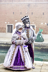 Fototapeta na wymiar Venice carnival: 2017 . Hussar, Carnival mask. Venice, Itali