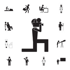 Cameraman making films icon. Set of professions disasters icons. Signs and symbols collection, simple icons for websites, web design, mobile app, info graphics