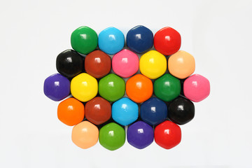 Many color pencils - back view.