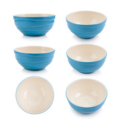 blue bowl on white background