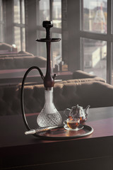 Stylish hookah glass and tea kettle