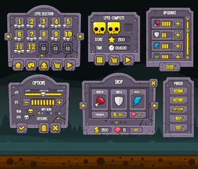 Zombie Graveyard Game UI Set