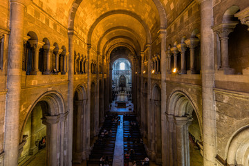 Obraz premium Interior of the Lisbon Cathedral, originated in the 12th century, classified as a National Monument since 1910.