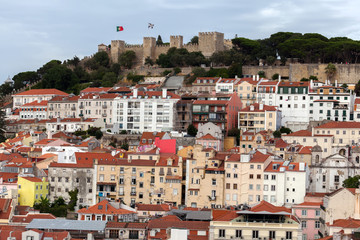 Fototapeta na wymiar View of Lisbon, Portugal from the Santa Justa Lift