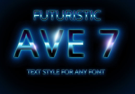Futuristic Blue Glow Font Style