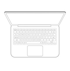 Laptop computer notebook outline vector