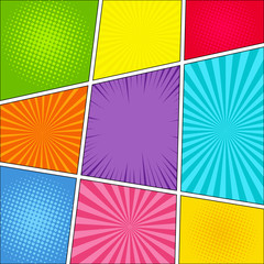 Obraz premium Comic book page background
