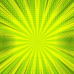 Obraz premium Comic book page green elegant template