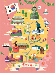 Korea travel map