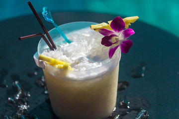 Pinacolada cocktail in ice bucket special drink
