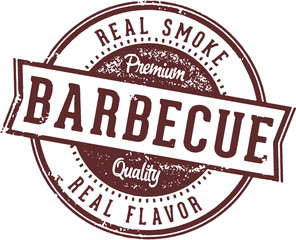 Real Barbecue Meats Menu Design Stamp
