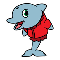 Cartoon Dolphin Character
