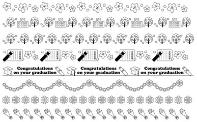 Obraz premium 卒業の飾り線 白黒