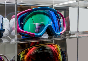 Motocross Goggles on acrylic display at store