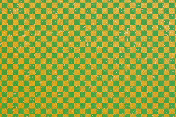 Japanese gold green checkered pattern paper texture background